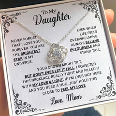 My Brightest Star Daughter Necklace Message Card Jewelry