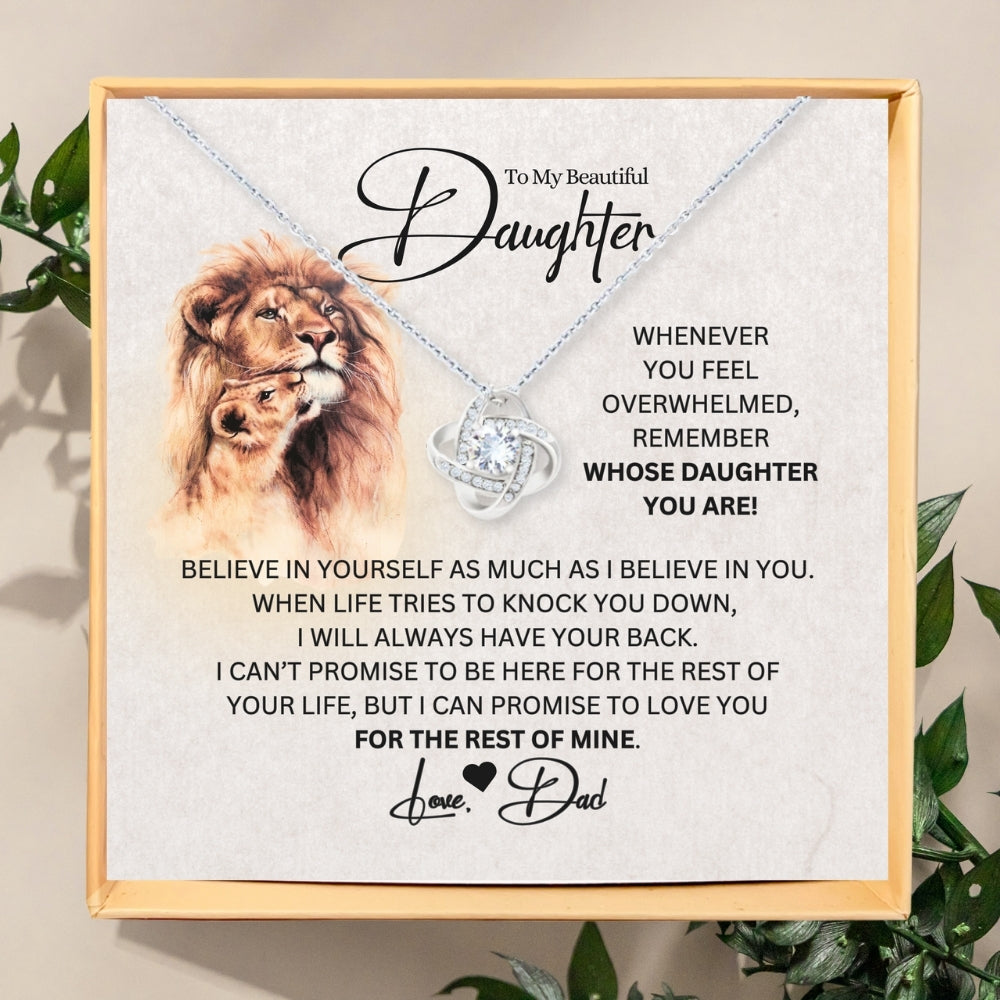 Lionhearted Love: Necklace Gift Set for Daughter