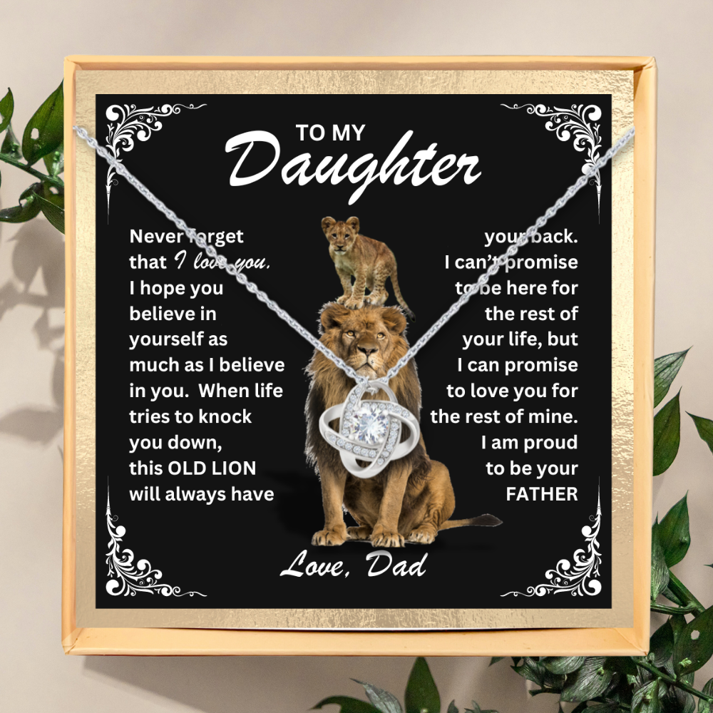 Old Lion's Wisdom: Necklace Gift Set for Daughter