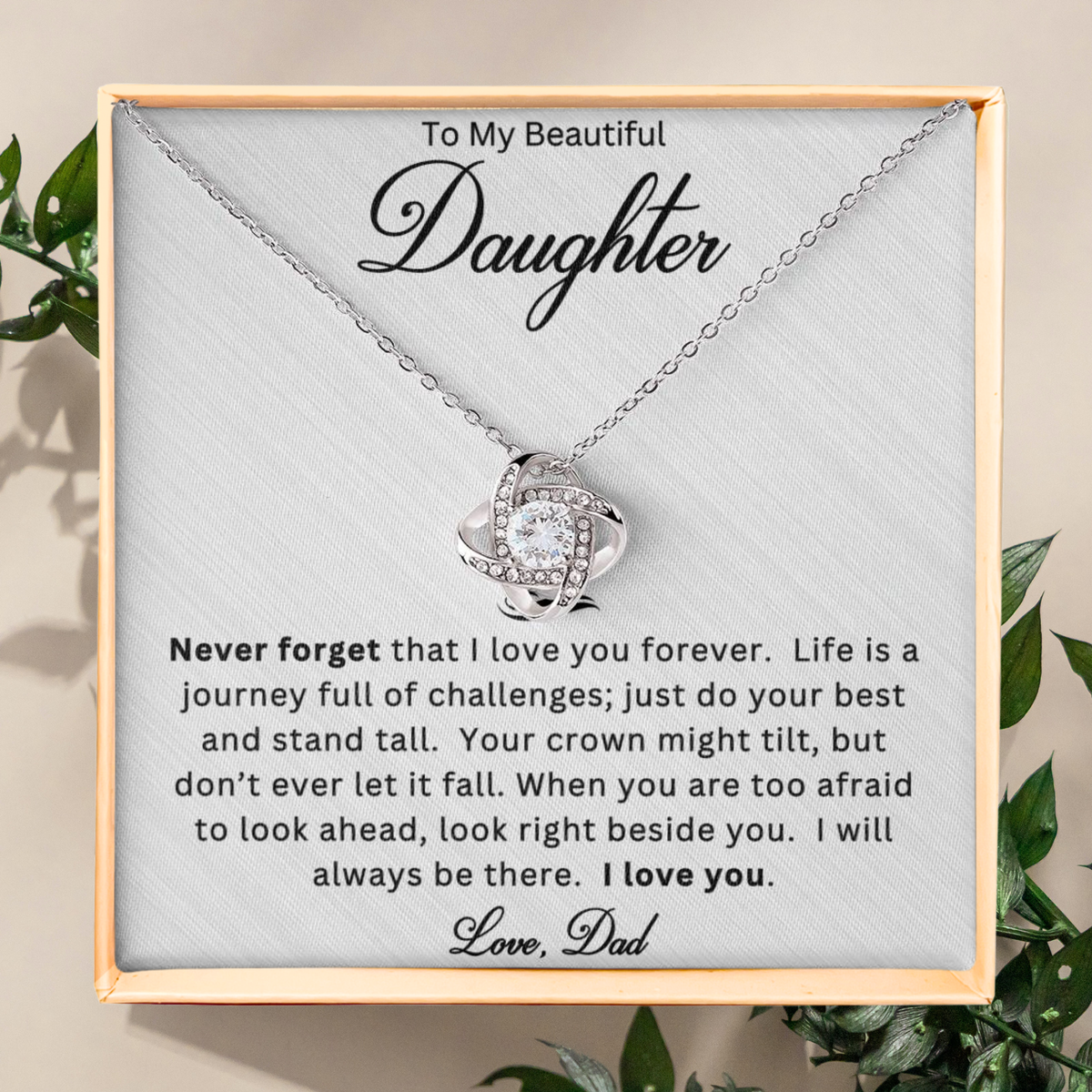 Crown of Courage Necklace Gift Set for Daughter