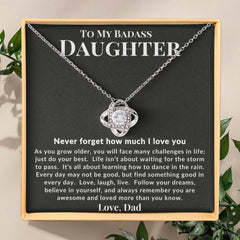 To My Badass Daughter: Necklace Gift Set for Daughter