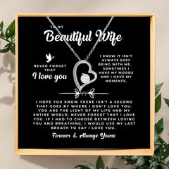 Light of My Life: Heart Necklace Gift Set for Wife