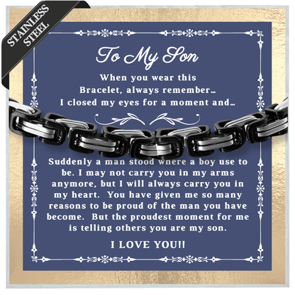 "To My Son" Bracelet: A Parent's Pride and Love