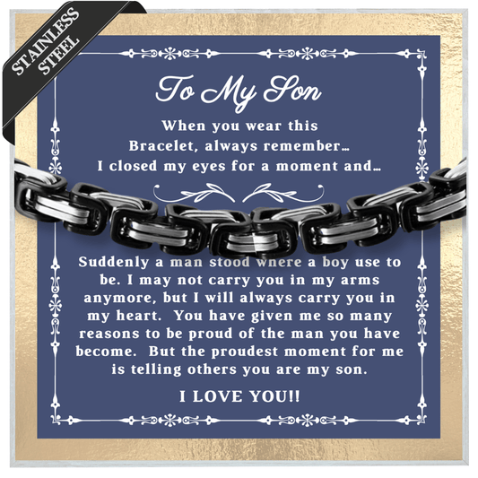 "To My Son" Bracelet: A Parent's Pride and Love