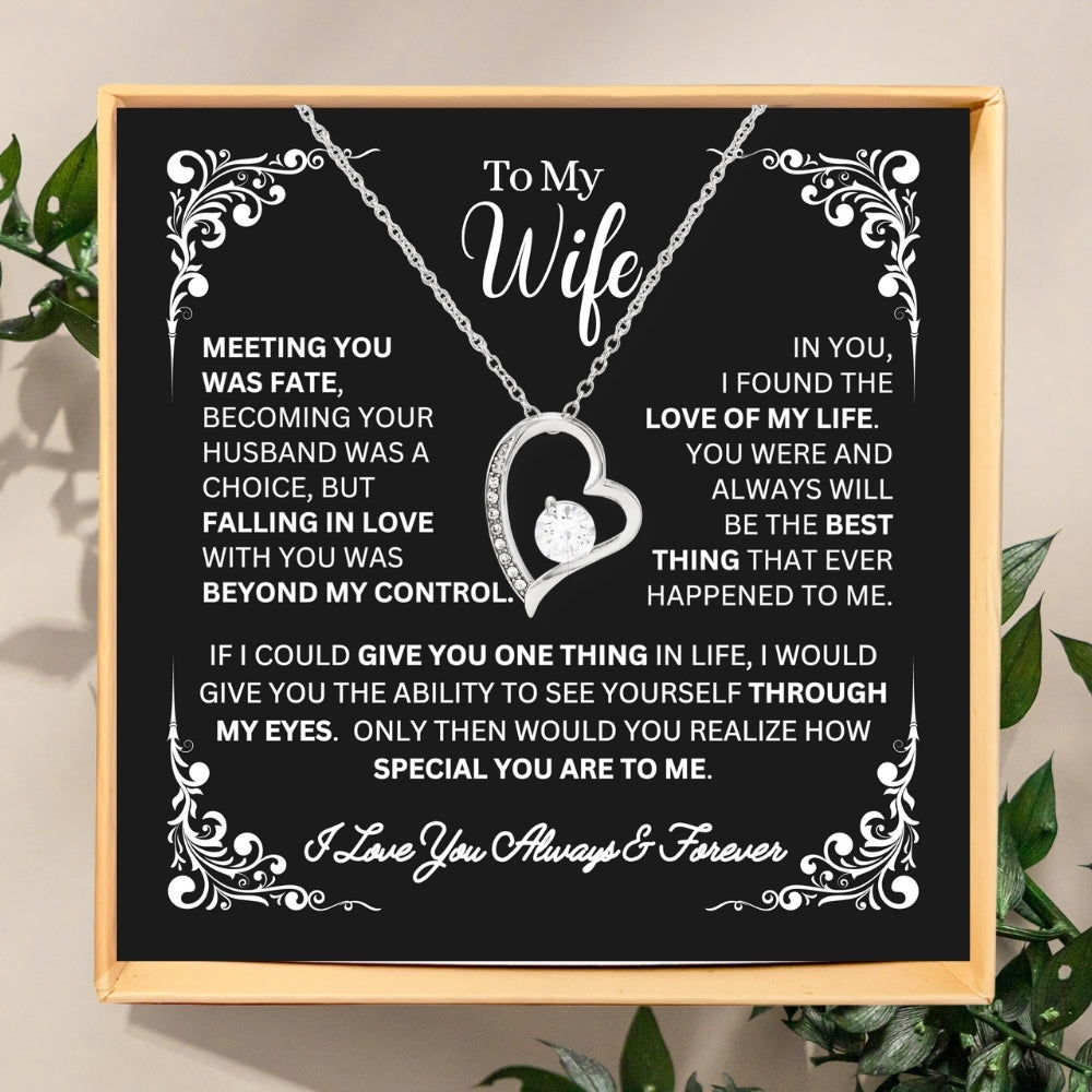 Fate and Forever: Heart Necklace Gift Set for Wife