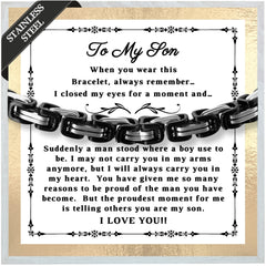 Infinite Pride: Stainless Steel Bracelet Gift Set for Son