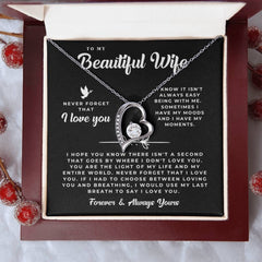 Light of My Life: Heart Necklace Gift Set for Wife