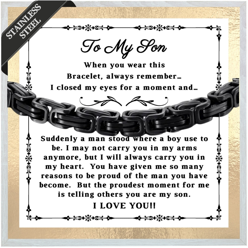 Infinite Pride: Stainless Steel Bracelet Gift Set for Son