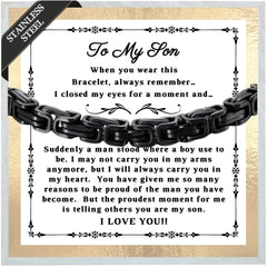 Infinite Pride: Stainless Steel Bracelet Gift Set for Son