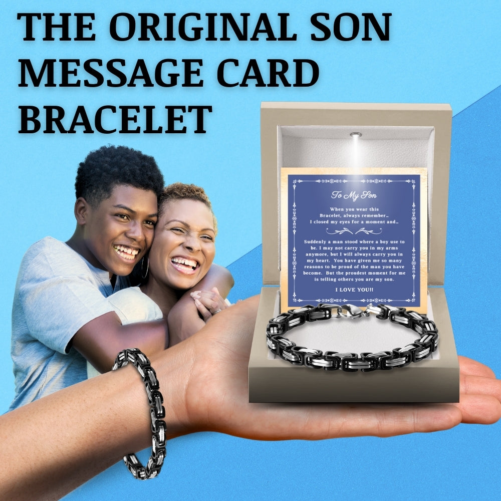 Timeless Pride: Stainless Steel Bracelet Gift Set for Son