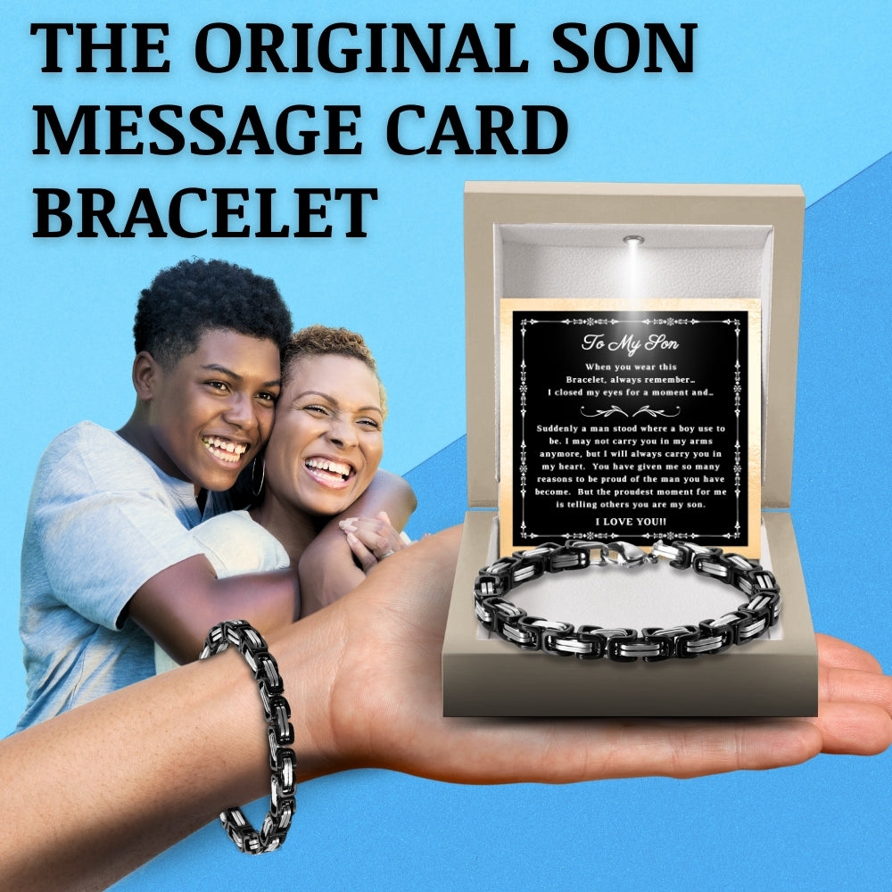 Eternal Bond: Stainless Steel Bracelet Gift Set for Son