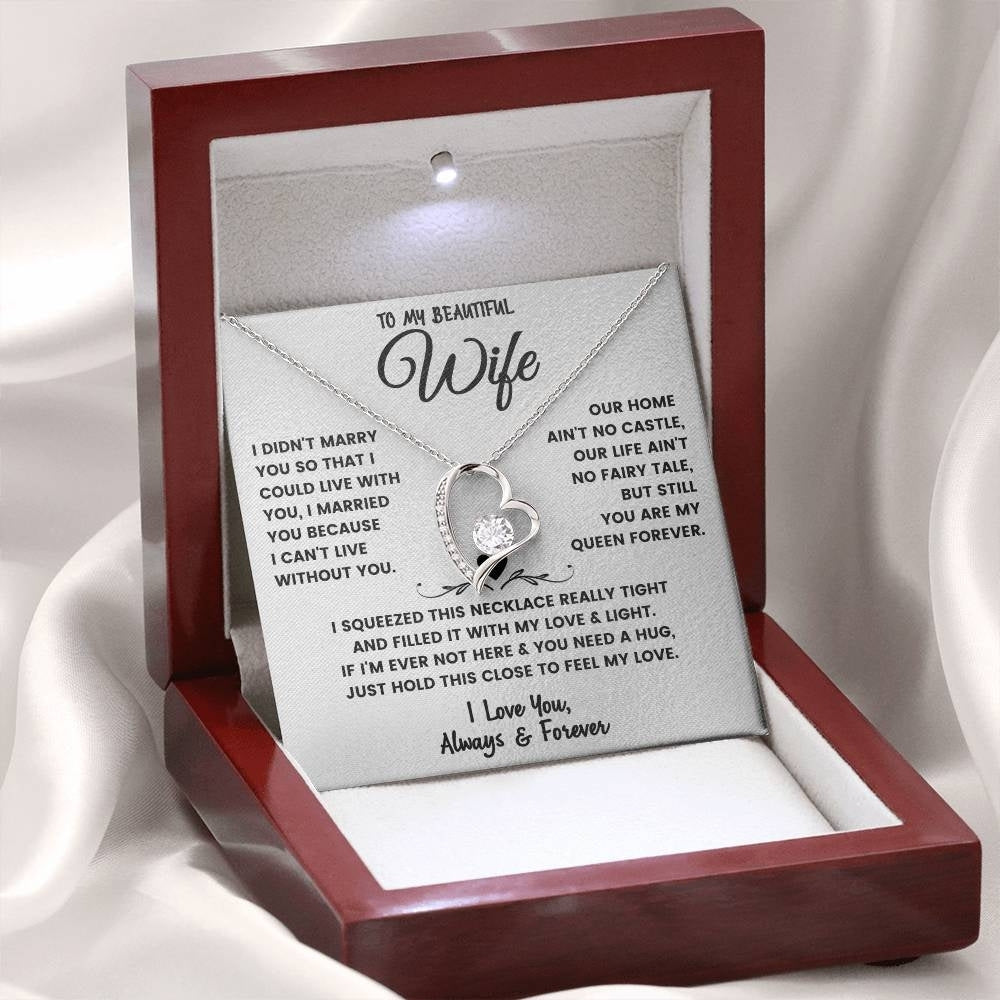 Queen of My Heart: Heart Necklace Gift Set for Wife