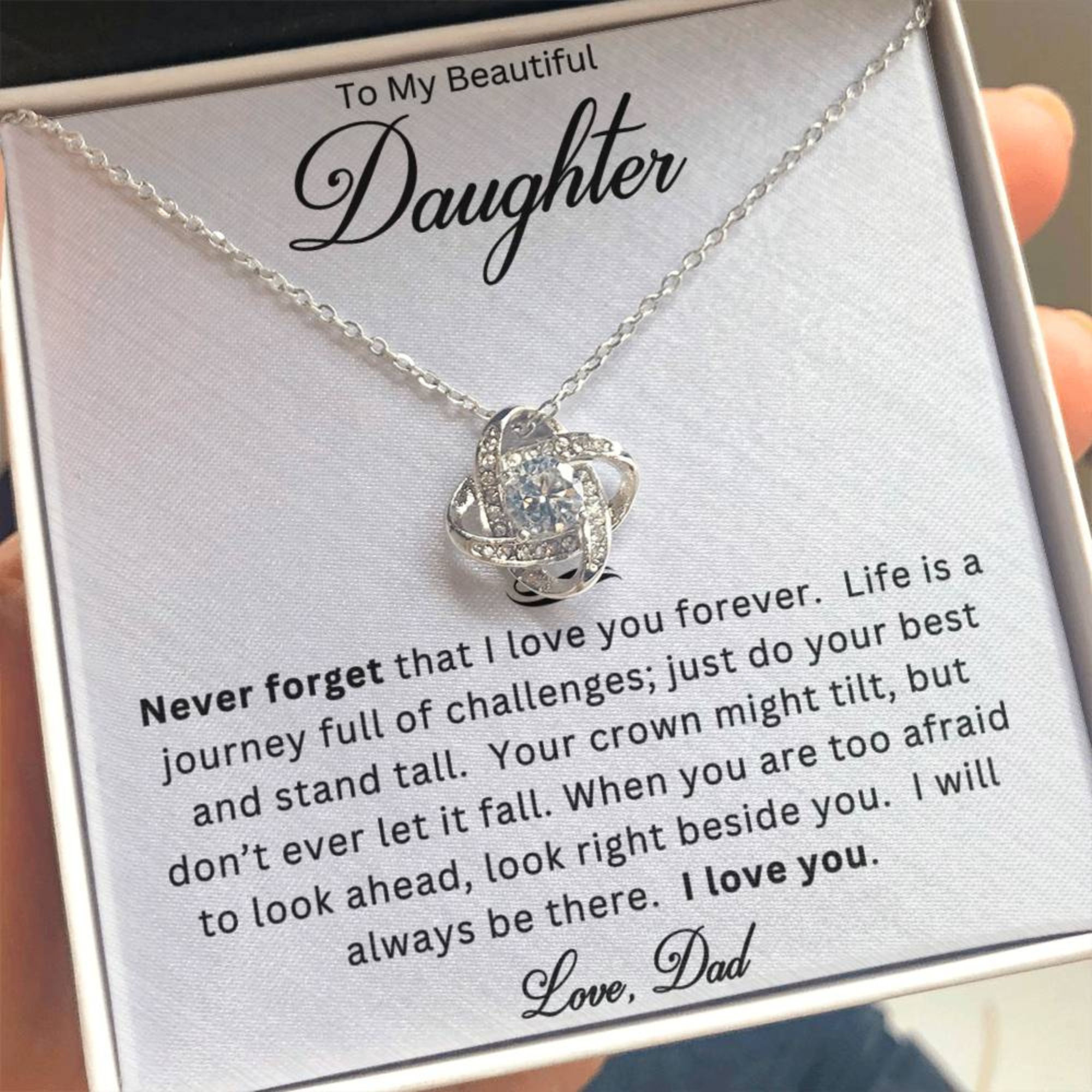 Crown of Courage Necklace Gift Set for Daughter