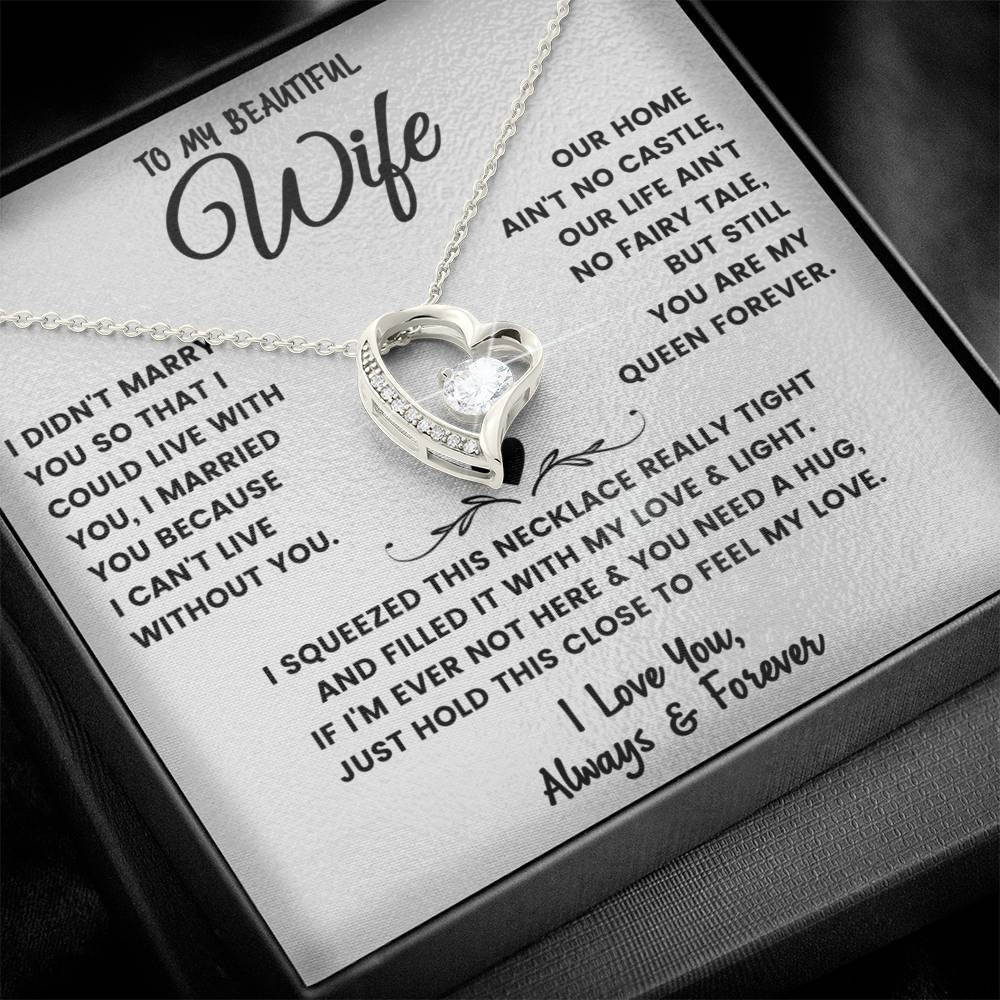 Queen of My Heart: Heart Necklace Gift Set for Wife