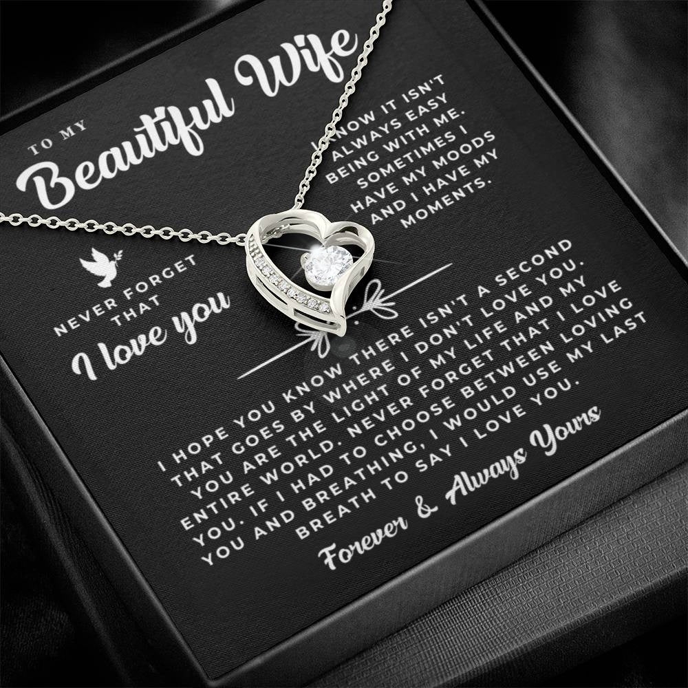 Light of My Life: Heart Necklace Gift Set for Wife