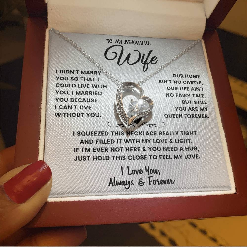 Queen of My Heart: Heart Necklace Gift Set for Wife