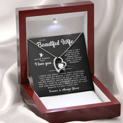 Light of My Life: Heart Necklace Gift Set for Wife