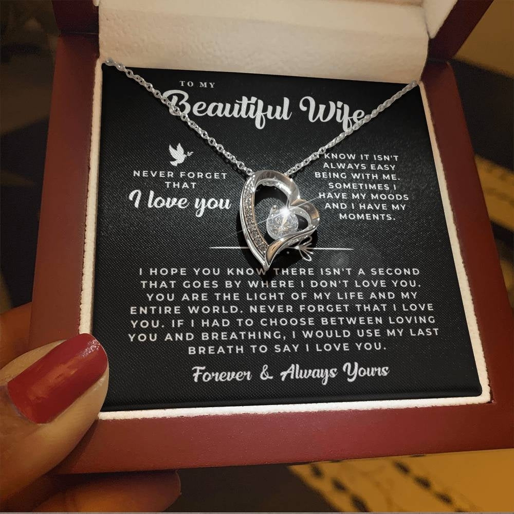 Light of My Life: Heart Necklace Gift Set for Wife