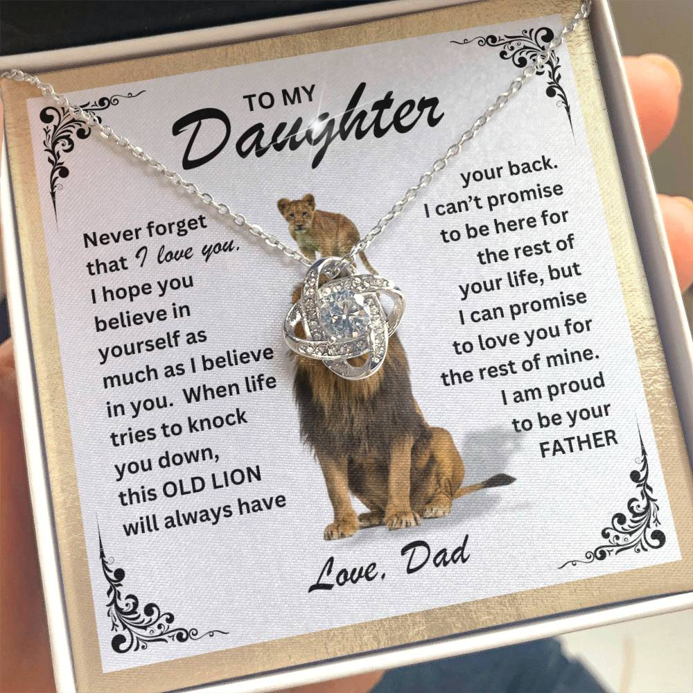 Lion's Embrace: Necklace Gift Set for Daughter