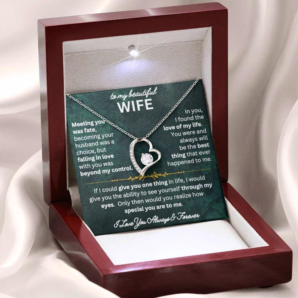 Timeless Love: Heart Necklace Gift Set for Wife