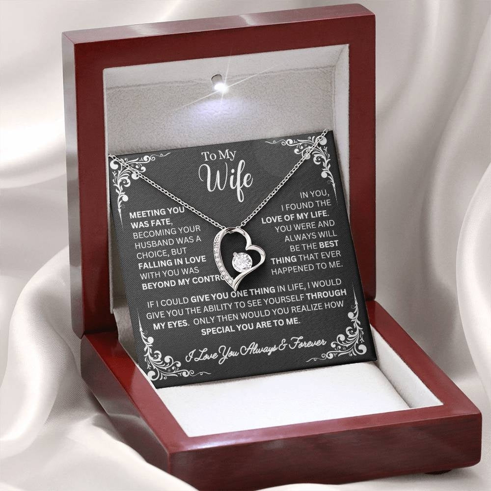 Fate and Forever: Heart Necklace Gift Set for Wife