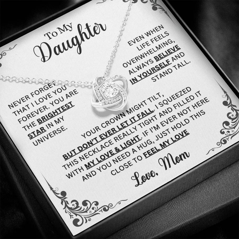 My Brightest Star Daughter Necklace Message Card Jewelry