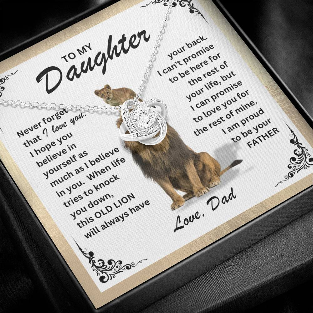 Lion's Embrace: Necklace Gift Set for Daughter