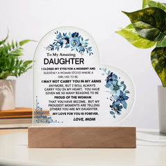 To My Amazing Daughter: Heartfelt LED Plaque