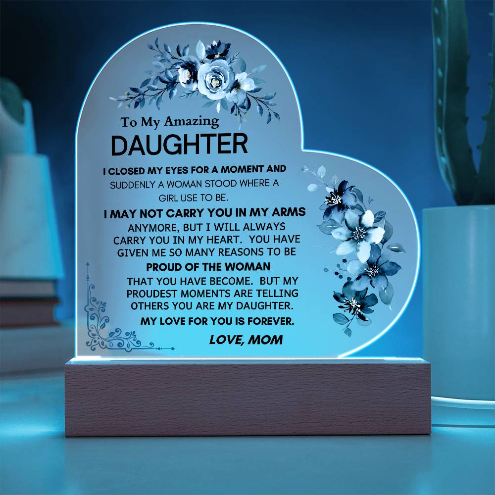 To My Amazing Daughter: Heartfelt LED Plaque