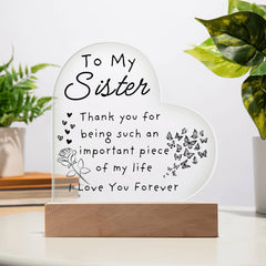 My Sister, My Light LED Acrylic Plaque