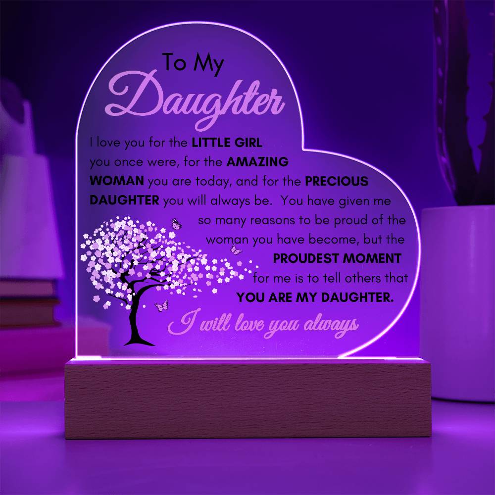 Cherry Blossom Daughter LED Acrylic Plaque