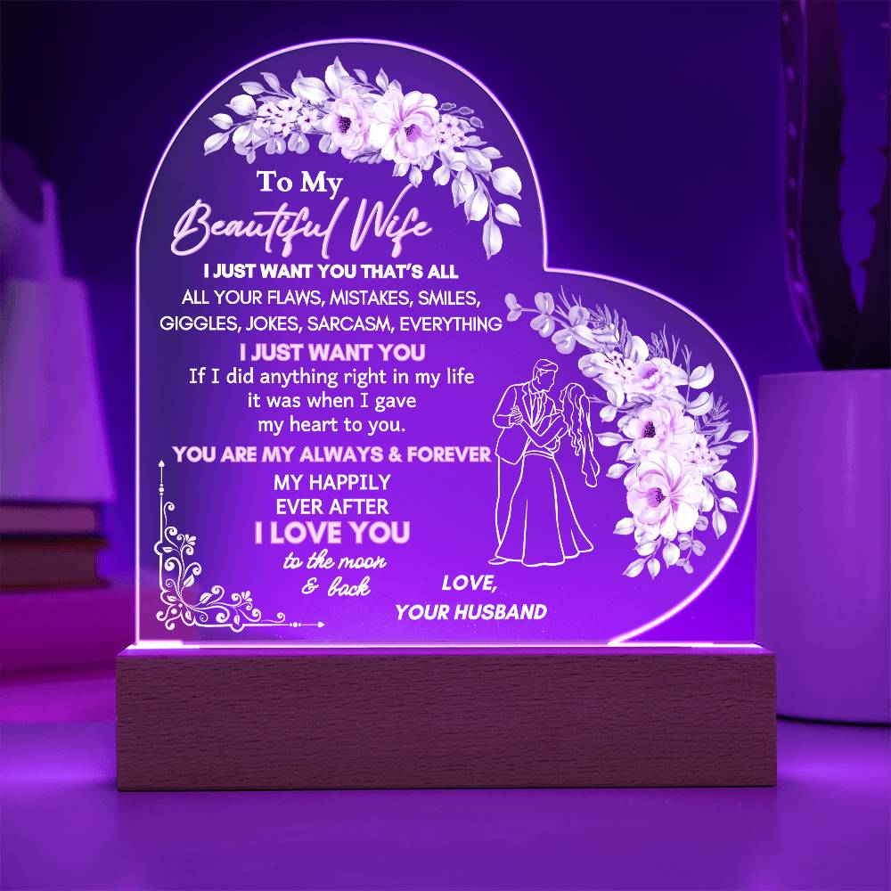 Forever Love LED Acrylic Plaque for Wife