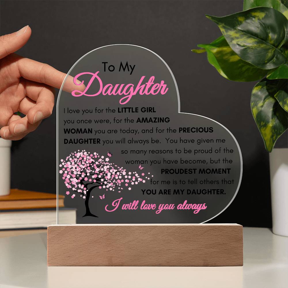 Cherry Blossom Daughter LED Acrylic Plaque