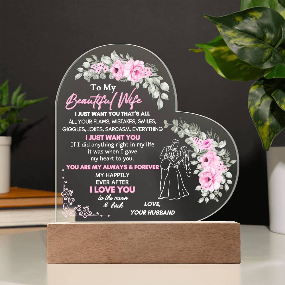 Forever Love LED Acrylic Plaque for Wife