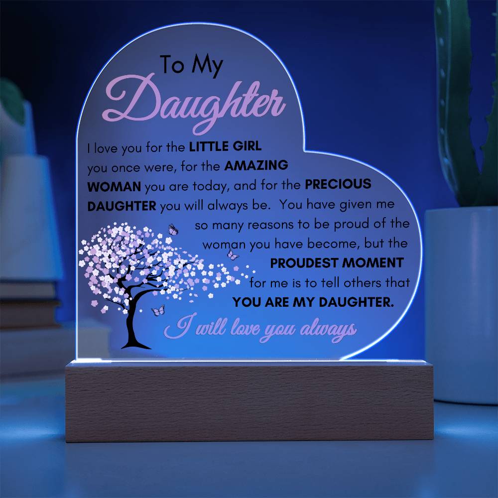 Cherry Blossom Daughter LED Acrylic Plaque