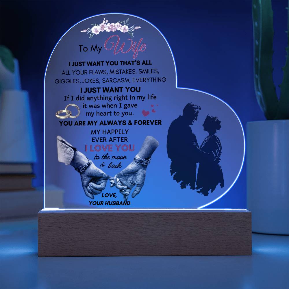 To My Wife, My Always & Forever LED Acrylic Plaque