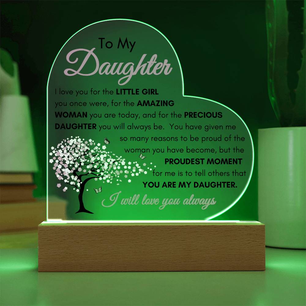 Cherry Blossom Daughter LED Acrylic Plaque