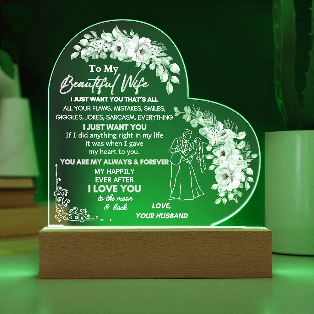 Forever Love LED Acrylic Plaque for Wife