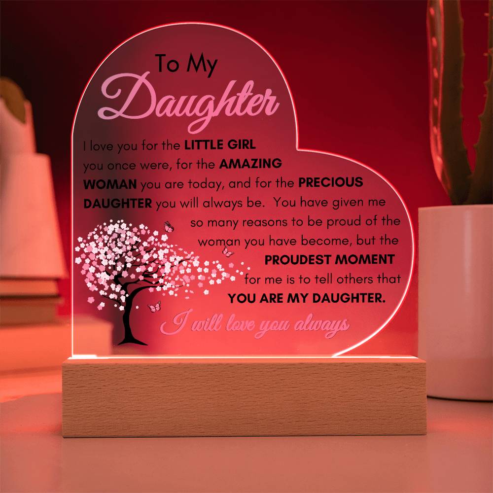 Cherry Blossom Daughter LED Acrylic Plaque