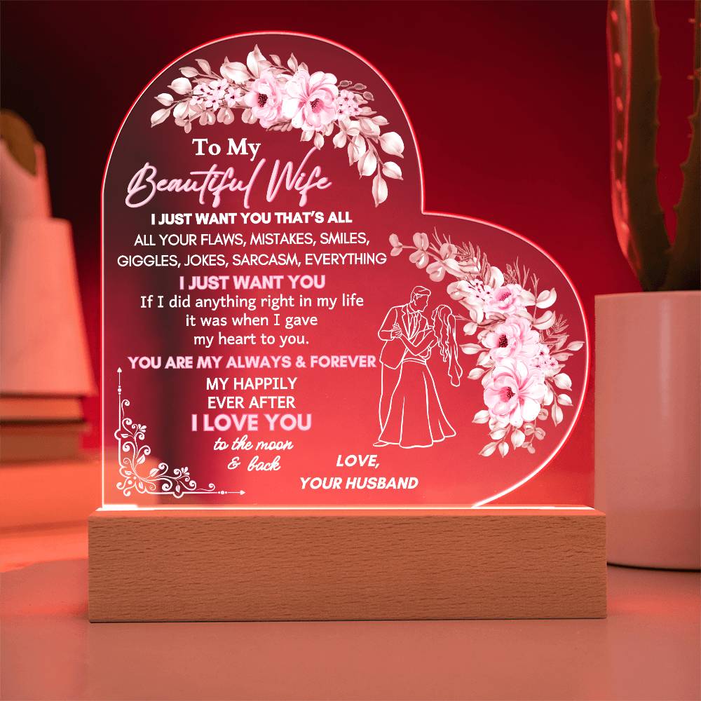 Forever Love LED Acrylic Plaque for Wife