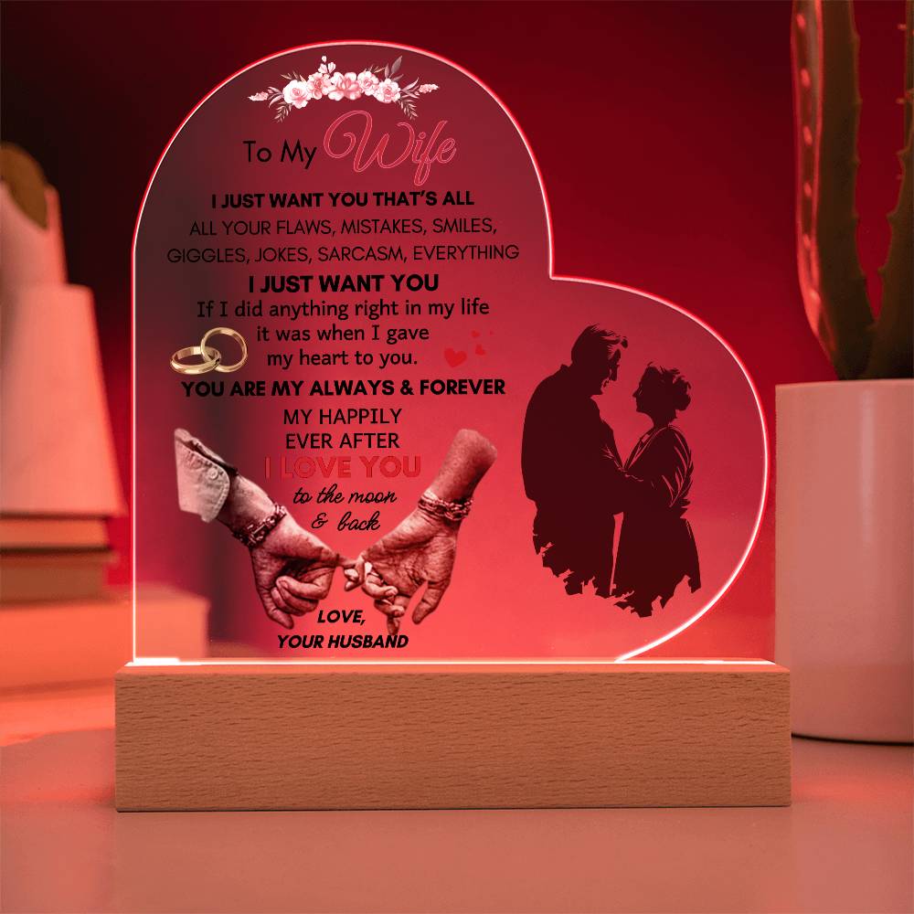 To My Wife, My Always & Forever LED Acrylic Plaque