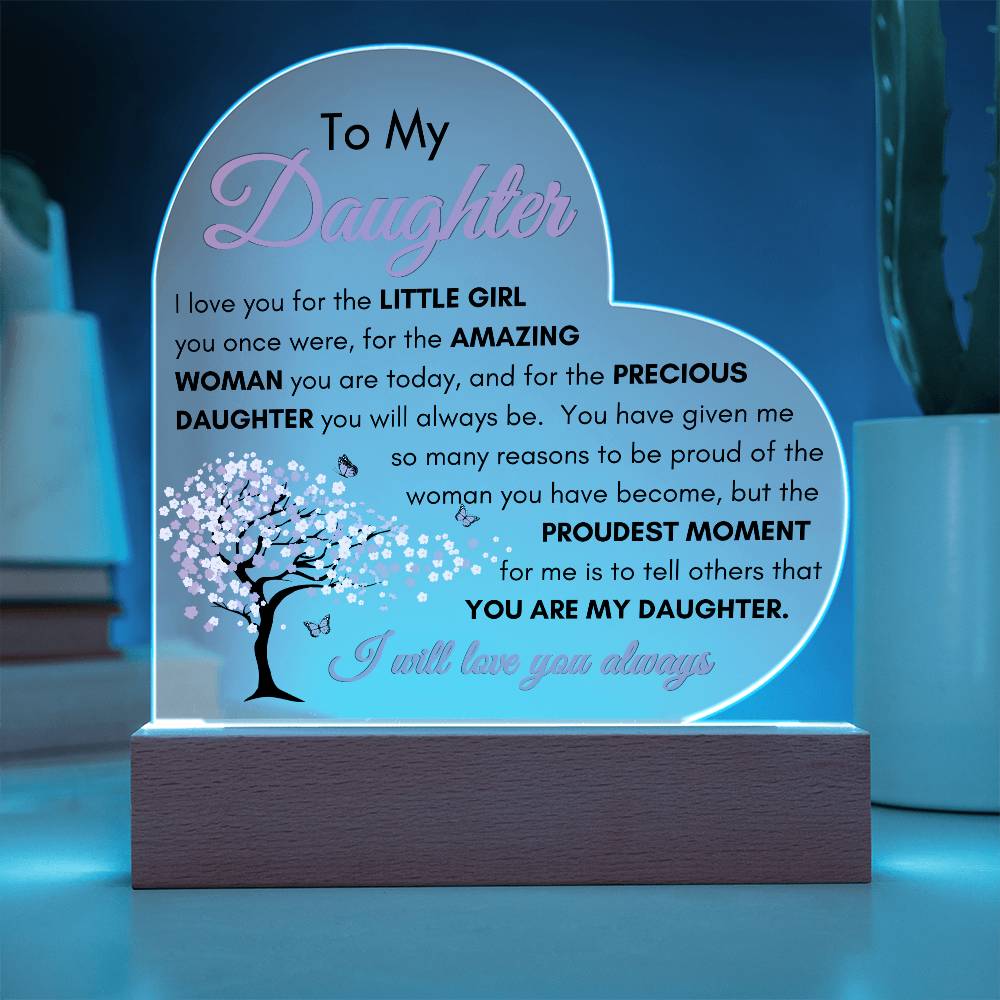 Cherry Blossom Daughter LED Acrylic Plaque