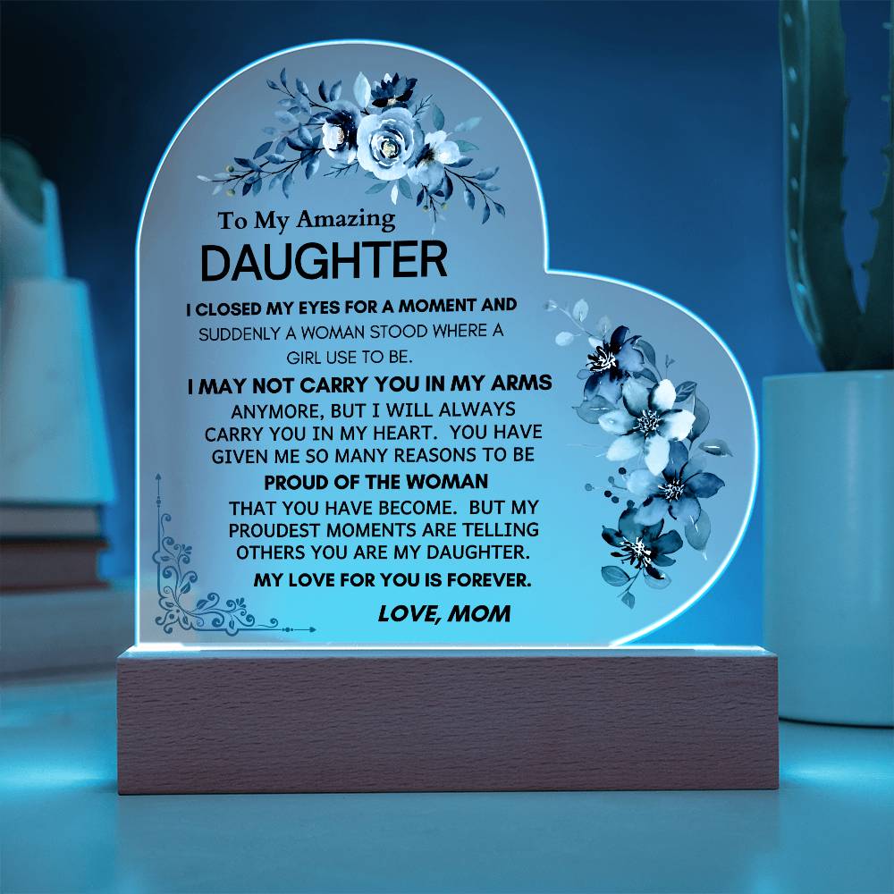 To My Amazing Daughter: Heartfelt LED Plaque