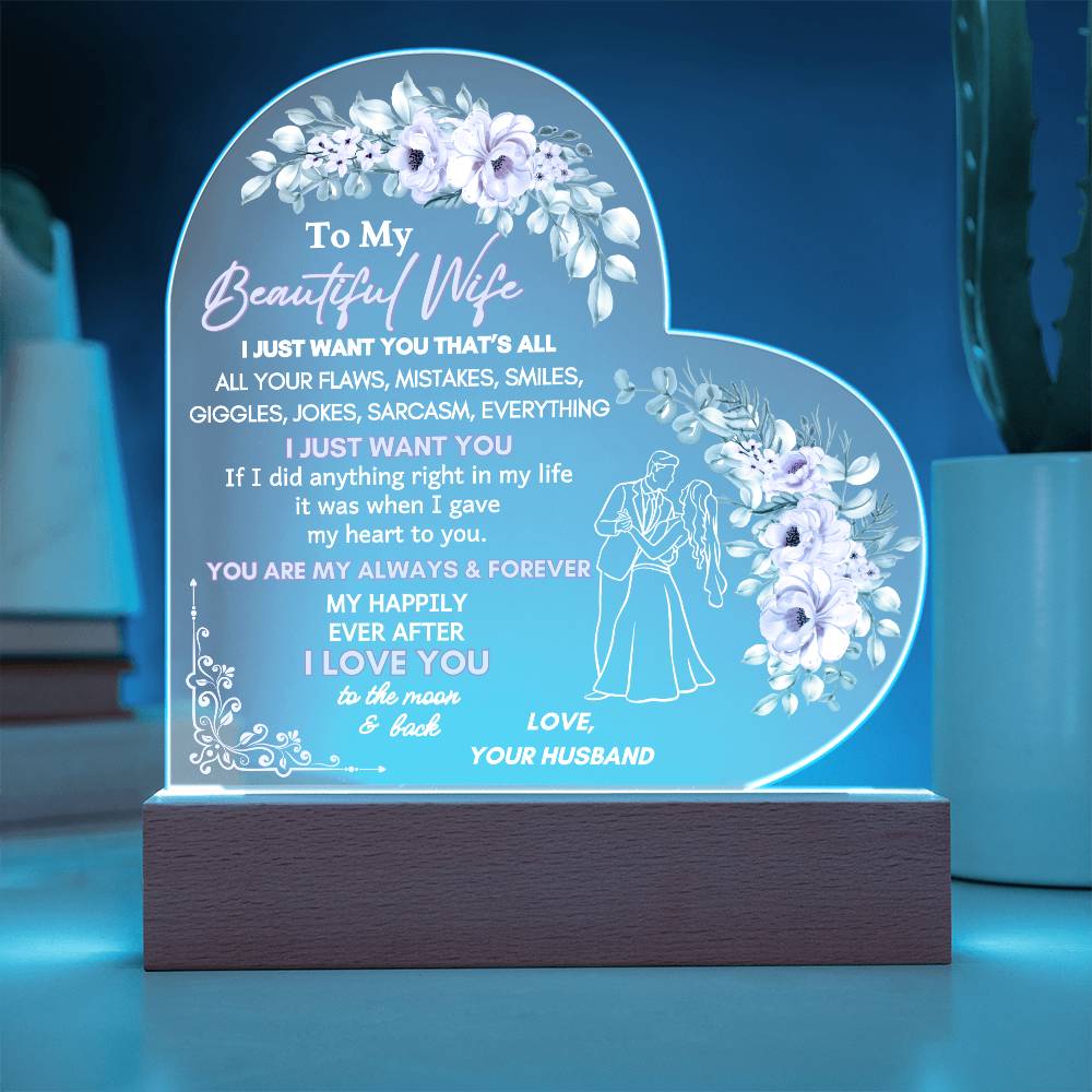 Forever Love LED Acrylic Plaque for Wife