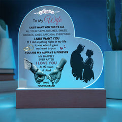 To My Wife, My Always & Forever LED Acrylic Plaque