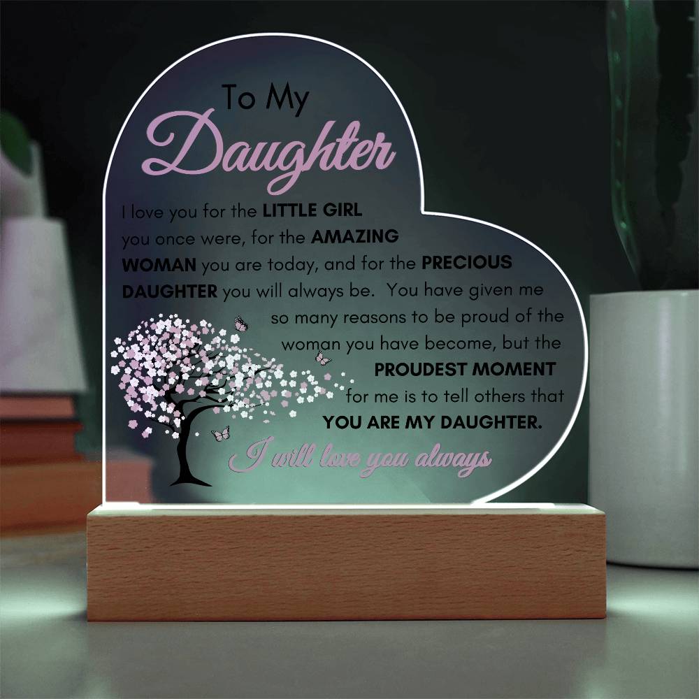 Cherry Blossom Daughter LED Acrylic Plaque