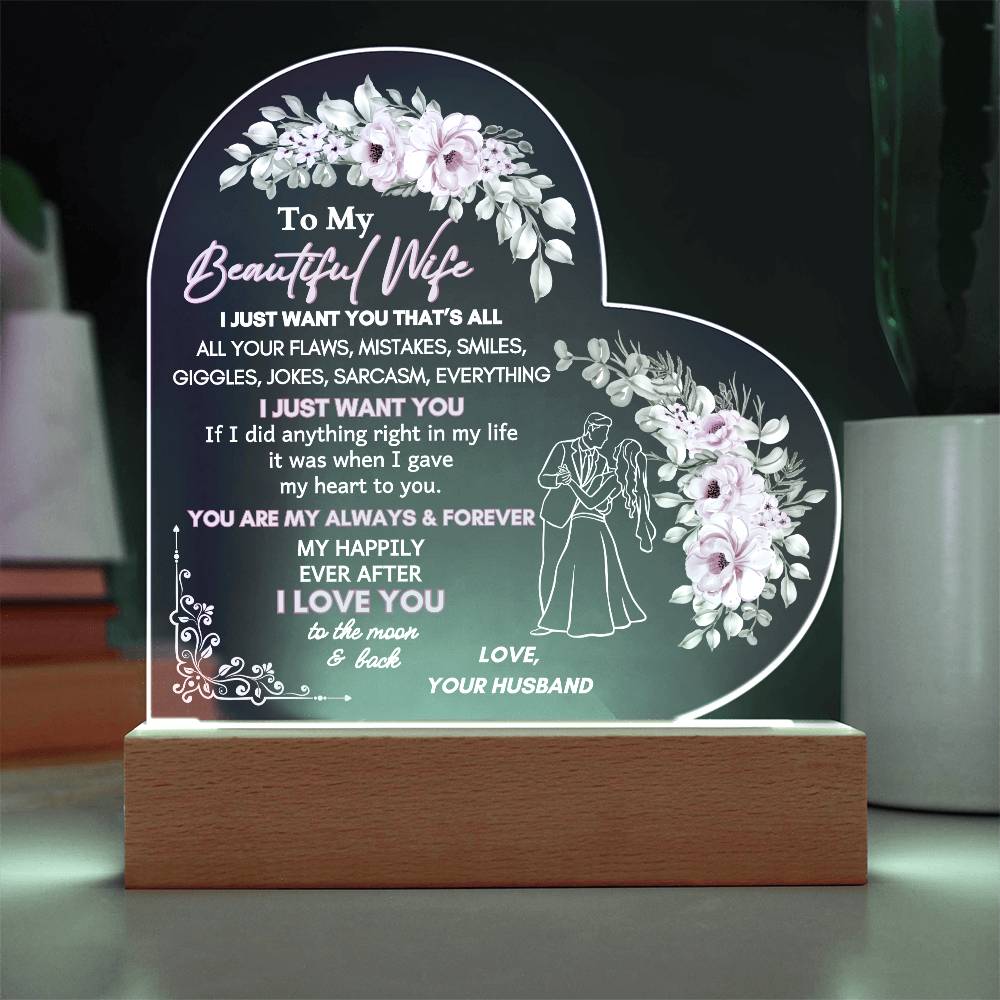 Forever Love LED Acrylic Plaque for Wife