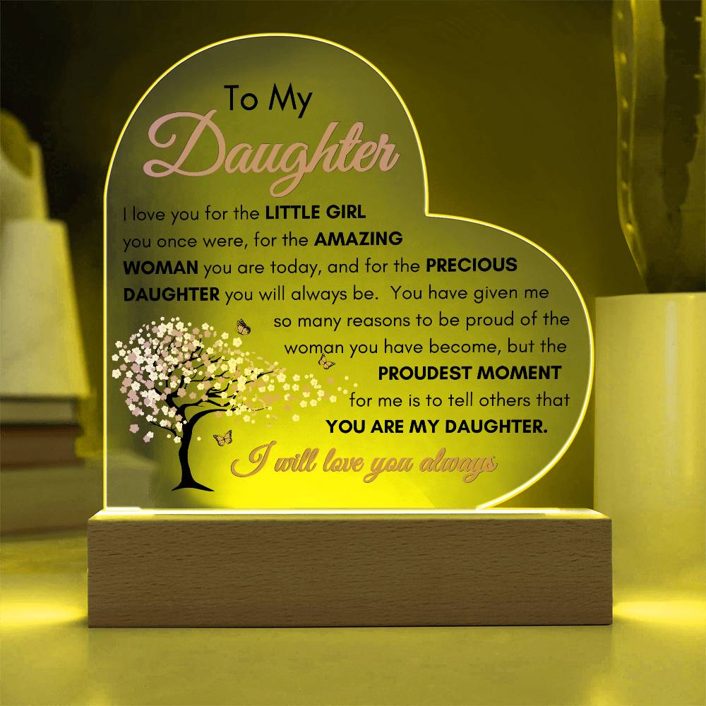 Cherry Blossom Daughter LED Acrylic Plaque