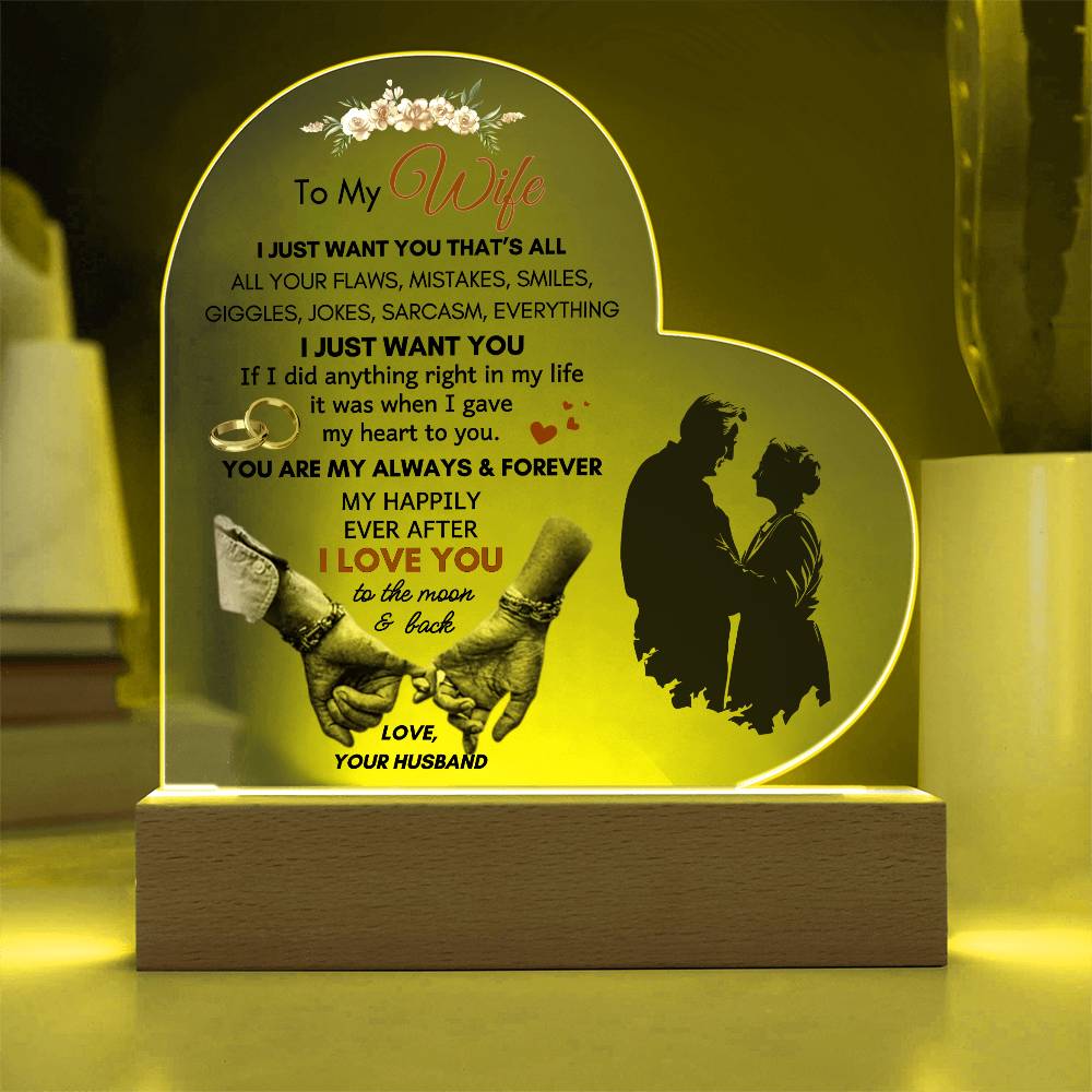 To My Wife, My Always & Forever LED Acrylic Plaque